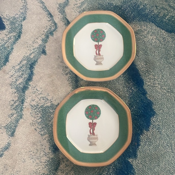 Mikasa Topiary Octagonal Plate with Green and Gold Band accents plates set of 2 - Picture 8 of 8